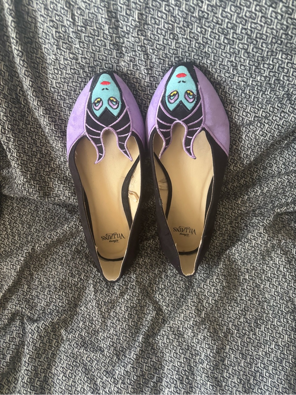 Disney Purple and Teal Character Slip-On Flats